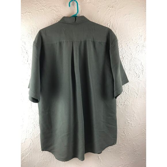 David Adams Collection Size Medium Short Sleeve Button Up Green Casual Shirt - Picture 2 of 3